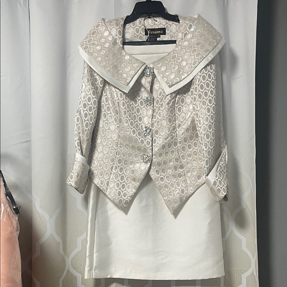 Susanna Ivory  Jacket and Skirt Set